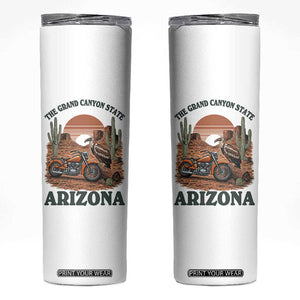 Vintage Arizona Motorcycle Rider Skinny Tumbler Desert Cactus Grand Canyon State TS12 White Print Your Wear