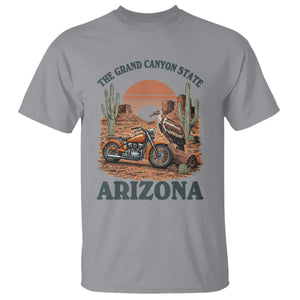 Vintage Arizona Motorcycle Rider T Shirt Desert Cactus Grand Canyon State TS12 Sport Gray Print Your Wear