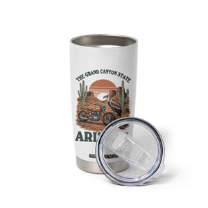 Vintage Arizona Motorcycle Rider Tumbler Cup Desert Cactus Grand Canyon State TS12 Print Your Wear
