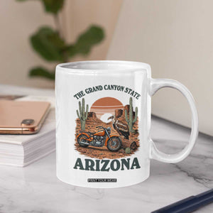 Vintage Arizona Motorcycle Rider Coffee Mug Desert Cactus Grand Canyon State TS12 Print Your Wear