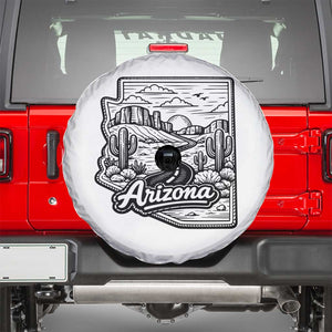 Vintage Arizona Pride Spare Tire Cover Cactus Desert Western Landscape TS12 White Print Your Wear