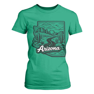 Vintage Arizona Pride T Shirt For Women Cactus Desert Western Landscape TS12 Irish Green Print Your Wear