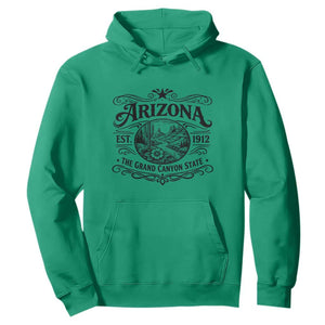 Arizona Desert Wanderlust Hoodie Vintage Grand Canyon State Est 1912 TS12 Irish Green Print Your Wear
