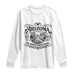 Arizona Desert Wanderlust Long Sleeve Shirt Vintage Grand Canyon State Est 1912 TS12 White Print Your Wear