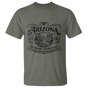 Arizona Desert Wanderlust T Shirt Vintage Grand Canyon State Est 1912 TS12 Military Green Print Your Wear