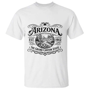 Arizona Desert Wanderlust T Shirt Vintage Grand Canyon State Est 1912 TS12 White Print Your Wear