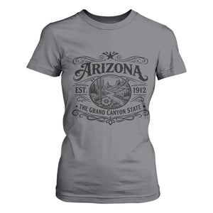 Arizona Desert Wanderlust T Shirt For Women Vintage Grand Canyon State Est 1912 TS12 Charcoal Print Your Wear