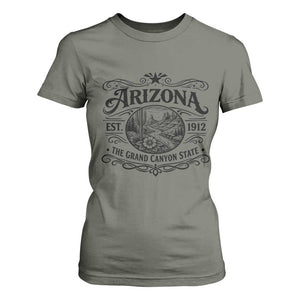 Arizona Desert Wanderlust T Shirt For Women Vintage Grand Canyon State Est 1912 TS12 Military Green Print Your Wear