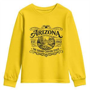 Arizona Desert Wanderlust Youth Sweatshirt Vintage Grand Canyon State Est 1912 TS12 Daisy Print Your Wear