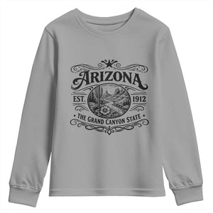 Arizona Desert Wanderlust Youth Sweatshirt Vintage Grand Canyon State Est 1912 TS12 Sport Gray Print Your Wear