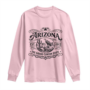 Vintage Arizona Cactus Desert Canyon Western 1912 Long Sleeve Shirt TS12 Light Pink Print Your Wear