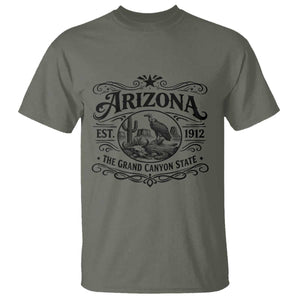Vintage Arizona Cactus Desert Canyon Western 1912 T Shirt TS12 Military Green Print Your Wear