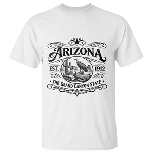 Vintage Arizona Cactus Desert Canyon Western 1912 T Shirt TS12 White Print Your Wear