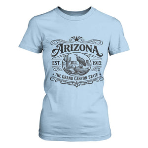 Vintage Arizona Cactus Desert Canyon Western 1912 T Shirt For Women TS12 Light Blue Print Your Wear