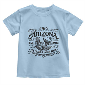 Vintage Arizona Cactus Desert Canyon Western 1912 Toddler T Shirt TS12 Light Blue Print Your Wear