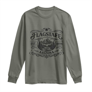 Vintage Flagstaff Landscape Adventure Long Sleeve Shirt Arizona Gift TS12 Military Green Print Your Wear