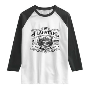 Vintage Flagstaff Landscape Adventure Raglan Shirt Arizona Gift TS12 White Black Print Your Wear