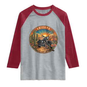Arizona Pride Raglan Shirt Adventure Scenic Journey Southwest USA TS12 Heather Gray Heather Red Print Your Wear