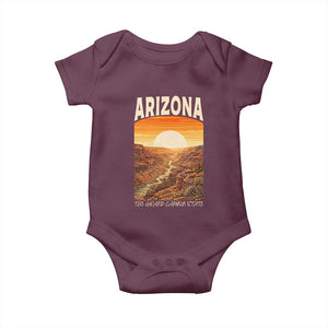 Arizona Souvenir Grand Canyon State Baby Onesie Saguaro Cactus Road Trip TS12 Maroon Print Your Wear