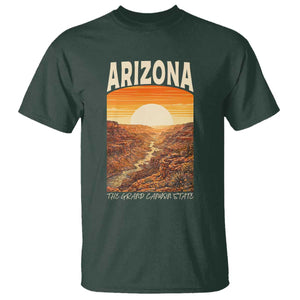 Arizona Souvenir Grand Canyon State T Shirt Saguaro Cactus Road Trip TS12 Dark Forest Green Print Your Wear