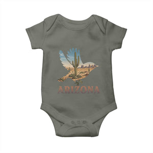 Arizona Desert Wren Bird Baby Onesie Cactus Landscape Rustic Western TS12 Military Green Print Your Wear