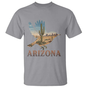 Arizona Desert Wren Bird T Shirt Cactus Landscape Rustic Western TS12 Sport Gray Print Your Wear