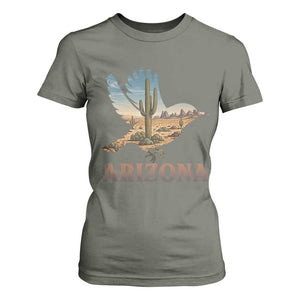 Arizona Desert Wren Bird T Shirt For Women Cactus Landscape Rustic Western TS12 Military Green Print Your Wear