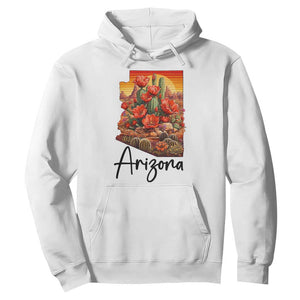 Arizona Map Blooming Cactus Flowers Gift Hoodie TS12 White Print Your Wear