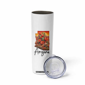 Arizona Map Blooming Cactus Flowers Gift Skinny Tumbler TS12 Print Your Wear