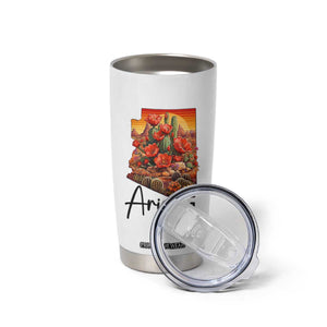 Arizona Map Blooming Cactus Flowers Gift Tumbler Cup TS12 Print Your Wear