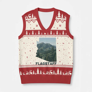 San Francisco Peaks Flagstaff Arizona V-Neck Knit Sweater Vest Vintage Mountain Landscape Gift TS12 Beige Red Print Your Wear