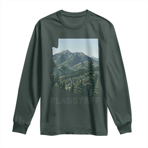 San Francisco Peaks Flagstaff Arizona Long Sleeve Shirt Vintage Mountain Landscape Gift TS12 Dark Forest Green Print Your Wear