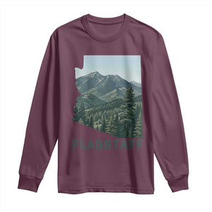San Francisco Peaks Flagstaff Arizona Long Sleeve Shirt Vintage Mountain Landscape Gift TS12 Maroon Print Your Wear
