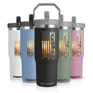 Patriotic Arizona State Flag Flip Straw Tumbler Southwest Landscape Gift TS12 Print Your Wear