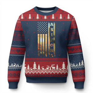 Patriotic Arizona State Flag Ugly Christmas Sweater Southwest Landscape Gift TS12 Navy Red Print Your Wear