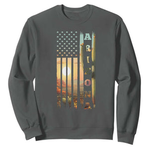 Patriotic Arizona State Flag Sweatshirt Southwest Landscape Gift TS12 Dark Heather Print Your Wear