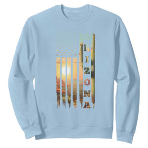 Patriotic Arizona State Flag Sweatshirt Southwest Landscape Gift TS12 Light Blue Print Your Wear