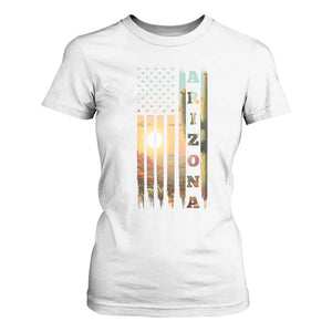 Patriotic Arizona State Flag T Shirt For Women Southwest Landscape Gift TS12 White Print Your Wear