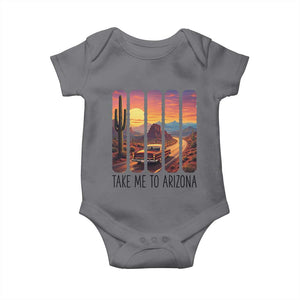 Arizona Desert Cactus Western Adventure Baby Onesie Take Me To AZ TS12 Charcoal Print Your Wear