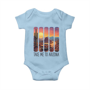 Arizona Desert Cactus Western Adventure Baby Onesie Take Me To AZ TS12 Light Blue Print Your Wear