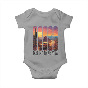 Arizona Desert Cactus Western Adventure Baby Onesie Take Me To AZ TS12 Sport Gray Print Your Wear