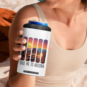 Arizona Desert Cactus Western Adventure 4 in 1 Can Cooler Tumbler Take Me To AZ TS12 Print Your Wear