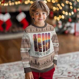 Arizona Desert Cactus Western Adventure Ugly Christmas Sweater Take Me To AZ TS12 Mocha Mousse Print Your Wear