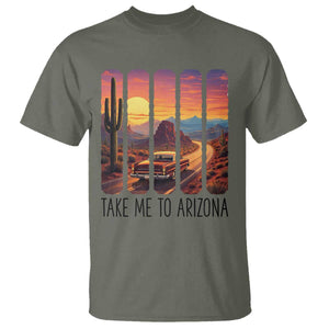 Arizona Desert Cactus Western Adventure T Shirt Take Me To AZ TS12 Military Green Print Your Wear