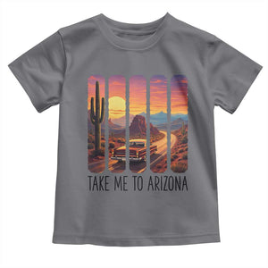Arizona Desert Cactus Western Adventure Toddler T Shirt Take Me To AZ TS12 Charcoal Print Your Wear