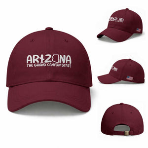 Arizona State Pride Baseball Cap The Grand Canyon State Souvenir TS12 Baseball Cap Universal Fit Maroon Print Your Wear