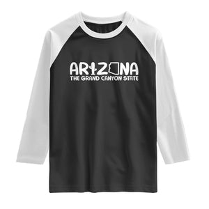 Arizona State Pride Raglan Shirt The Grand Canyon State Souvenir TS12 Black White Print Your Wear