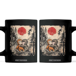 Vintage Japanese Ukiyoe Punch Baby Monkey Coffee Mug Kawaii Animal Gift TS12 Black Print Your Wear