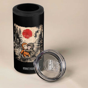 Vintage Japanese Ukiyoe Punch Baby Monkey 4 in 1 Can Cooler Tumbler Kawaii Animal Gift TS12 Print Your Wear