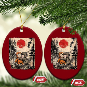 Vintage Japanese Ukiyoe Punch Baby Monkey Ceramic Ornament Kawaii Animal Gift TS12 Print Your Wear